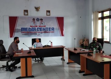 Wabup Sitaro Ikut Vidcon Penanganan Penyebaran Covid-19 Dengan Pemrpov Sulut