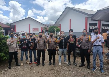 Cegah Penyebaran Covid-19, GMBI KSM Kauditan Ikut Amankan Kegiatan Vaksinasi Bersama Polsek dan Polres Minut