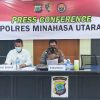 Press Conference, Polres Minut Beberkan Empat Kasus yang Ditangani