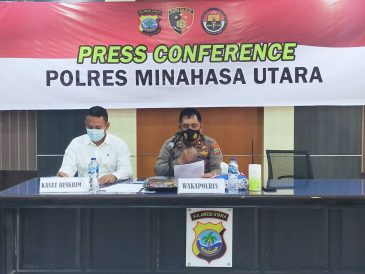 Press Conference, Polres Minut Beberkan Empat Kasus yang Ditangani