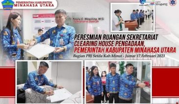 Sekda Novly Wowiling Resmikan Ruangan Sekretariat Clearing House Pengadaan