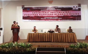 Dihadiri 133 Pelaku Usaha, Bupati Joune Ganda Buka Sosialisasi Implementasi Perizinan Berusaha Berbasis Risiko