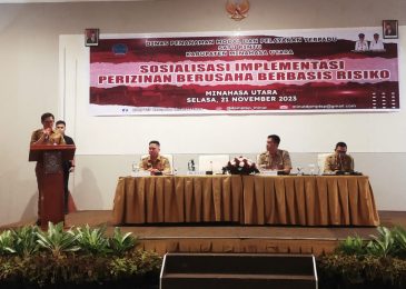 Dihadiri 133 Pelaku Usaha, Bupati Joune Ganda Buka Sosialisasi Implementasi Perizinan Berusaha Berbasis Risiko